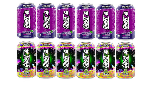 Ghost Energy Drink Custom Variety Pack, Electric Limeade & Welch Grape, 12 Cans