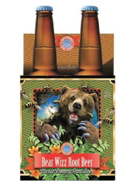 Root Beer Lake George Soda Works Handcrafted Root Beer Bear Wizz 12fl.oz (4 Pack)