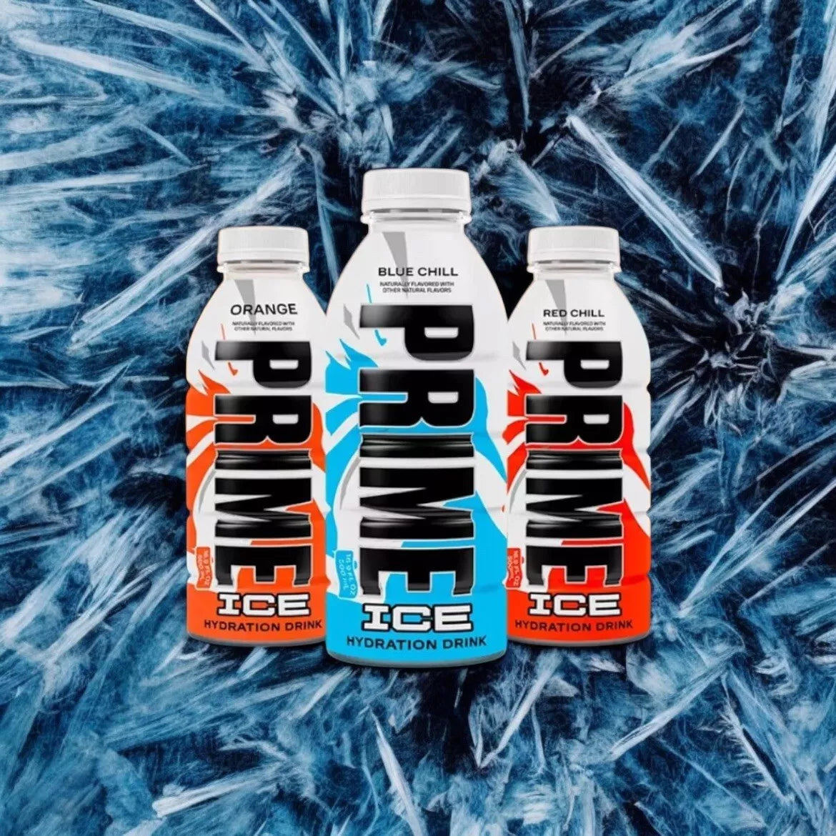 PRIME Hydration ICE BUNDLE | Blue Chill, Red Chill, and Orange (1 Bottle ea.)